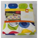 Oblong fabric tablecloth with umbrella hole