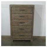 Five drawer chest. Damaged spot as shown.