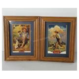 Advertising, two framed coca-cola prints, one