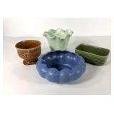Pottery planter vases, includes Shawnee green