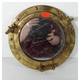 Brass ships portal mirror, 11"