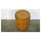 Round accent table with storage, includes key,