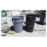 Two Rubbermaid Trash Containers, 44 gallon