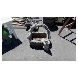 Gardening decor Concrete Basket with Rabbit,