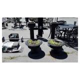 Pair of Lovely Planters, cast iron 24dia x 16"