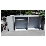 Five Metal Bookcase Shelf Cabinets, 2 shelves over