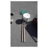 Two fishnets and styrofoam Bait Bucket