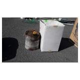 Galvanized fuel  can and box with rope