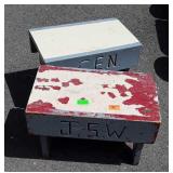 Two Wooden Step Stools, 9x14x9"