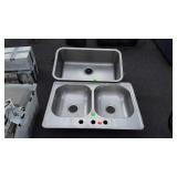 Two Stainless Kitchen Sinks. One 33" double  at,