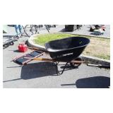True Temper Wheel Barrow, black metal tub, in