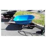 Wheel Barrow, blue metal tub, in ready to work