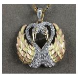 Nolan Miller CZ swan necklace