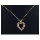 10k and diamond necklace 18in tested 2.72g