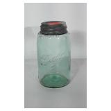 Quart Blue Ball Jar with zinc lid.