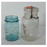 Two ball Mason jars, includes ball perfect Mason