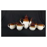 Stoneware coffee / tea pot set. Includes pot,