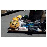 Mixed items including Halloween and skull lights,
