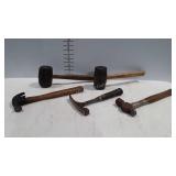 Hammers, ball peen hammer, rubber mallets, and