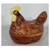 Ceramic figural chicken dish, made in England.
