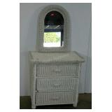 Wicker dresser and mirror