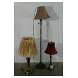 Floor lamp, 2 table lamps