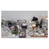 Glassware, plates, platters, DVD, figurines,