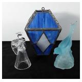 Glassware, includes stained glass hanging