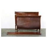 Sleigh bed, foot and headboards and side rails,