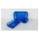 Blue Purex cookware, two quart and three quart