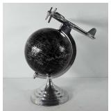 World globe with plane, 15.5"