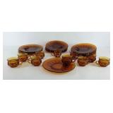 Amber Kings Crown dishes, 22 pieces