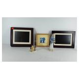 Home decor, two digital picture frames, framed