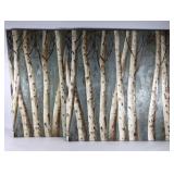 Two birch tree stretched decor canvas wall