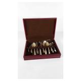 Flatware chest with mis-matched silverplate as