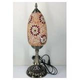 Glass mosaic egg shape table lamp 18in tall