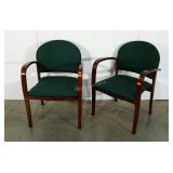 Upholstered conference chairs, two