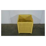 Painted bin or planter cover with lid, 18 x 18 x