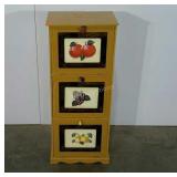 Fruit themed storage stand, 38" tall