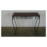 Wirework accent table with mirrored detail and