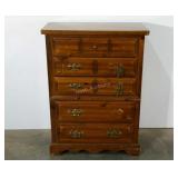 Laminated 5 drawer chest. Missing some pulls and