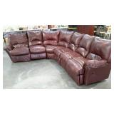 Vinyl sectional, two recliner ends, seller code