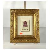 Chippendale chair picture in gilded frame, 14x16