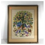 Needlework, Garden of Eden Tree of Life,