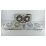 Three window fans, two Holmes (21" and 24.5"),