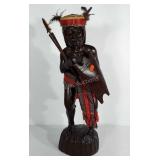 Anatomically correct wooden male tribal statue