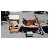 Wooden Boxes and other Decorative Lot. Small Step