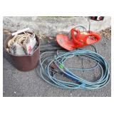 Misc. Lot, trouble light, hedge Clippers, bucket,