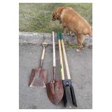 Tools, 2 Shovels, Set of Post Hole Diggers