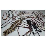 Over 20 beaded necklaces,  two are long